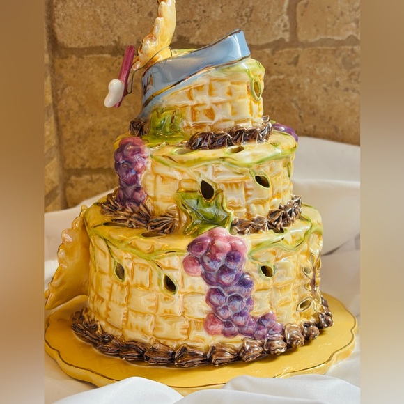 Blue Sky Autumn Birthday Cake Candle House 2006 Collectible Ceramic Candle - Picture 5 of 10